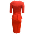 Load image into Gallery viewer, Safiyaa Red Button Detail Peplum Crepe Cocktail Dress
