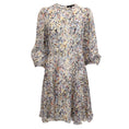 Load image into Gallery viewer, Derek Lam Blue / Red Multi Floral Chiffon 3/4 Sleeve Casual Dress

