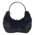 Load image into Gallery viewer, Valentino Crystal Embellished Mink Black Fur Clutch

