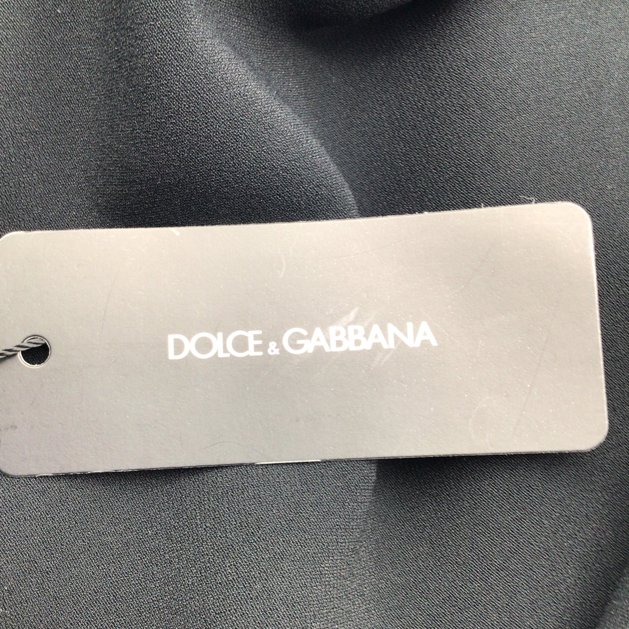 Dolce & Gabbana Black Crystal Embellished Sleeveless Flared Crepe Cocktail Dress