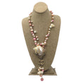 Load image into Gallery viewer, Chanel Pink / Ivory Cc Logo Seashell Pendant Crystal Embellished Imitation Pearl Long Necklace
