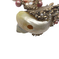 Load image into Gallery viewer, Chanel Pink / Ecru Cc Logo Seashell Pendant Crystal Embellished Imitation Pearl Long Necklace
