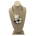Load image into Gallery viewer, Marni Ivory / Brown Crystal Embellished Floral Pendant Statement Necklace
