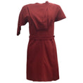 Load image into Gallery viewer, Roland Mouret Red Short Sleeved Belted Viscose Crepe Mini Cocktail Dress
