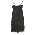 Load image into Gallery viewer, Chanel Black Beaded & Ostrich Feather Embellished Spaghetti Strap Silk Mesh Night Out Dress
