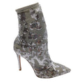Load image into Gallery viewer, Gianvito Rossi Silver Metallic Daze Sequined Stretch High Heeled Ankle Boots/Booties

