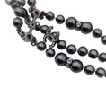 Load image into Gallery viewer, Chanel Gunmetal 2017 Crystal Embellished CC Logo Triple Strand Pearl Necklace
