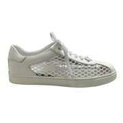Gianvito Rossi White Helena Mesh Net and Leather Sneakers