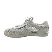 Gianvito Rossi White Helena Mesh Net and Leather Sneakers