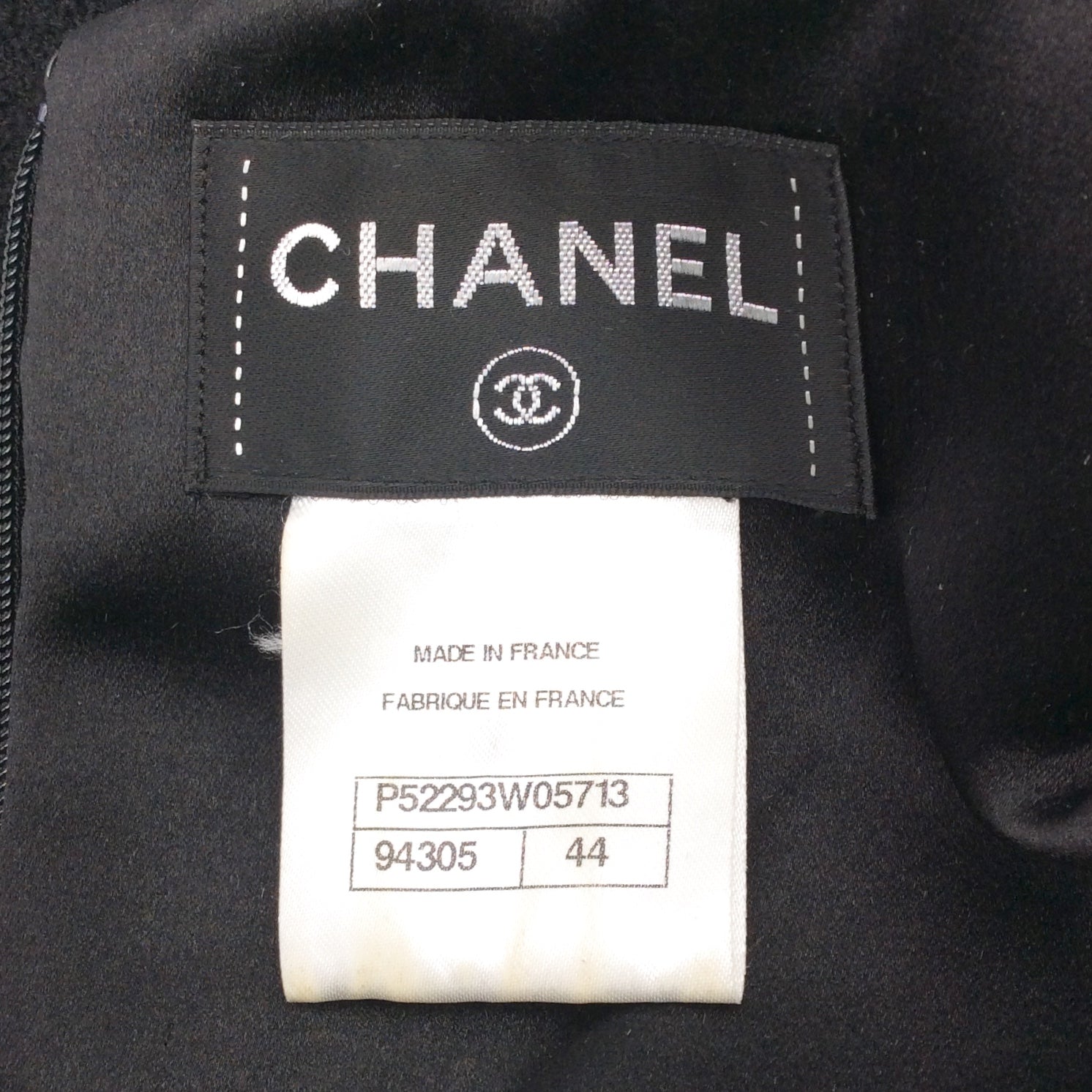 Chanel Black Textured Wool with Silk Trim Cocktail Dress