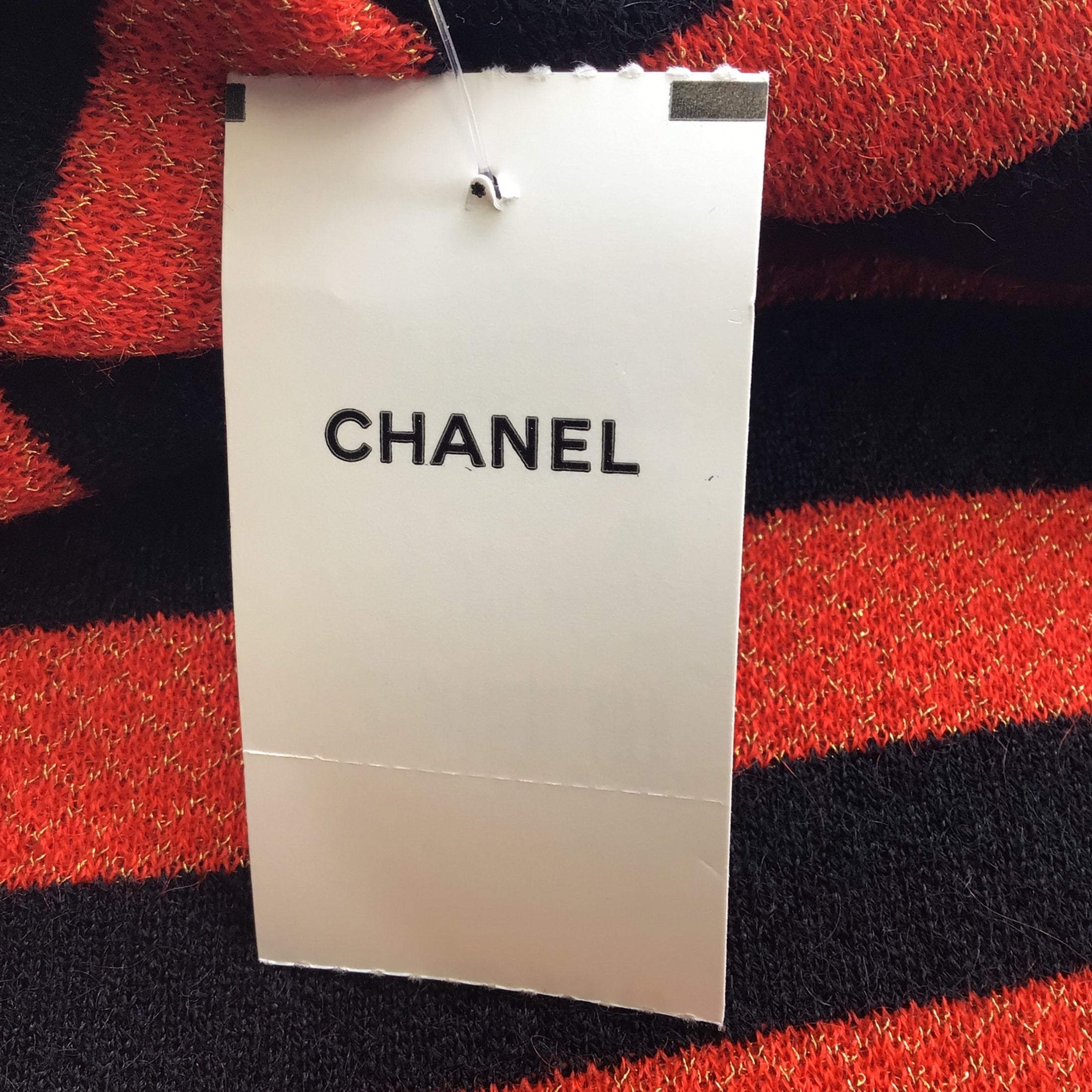 Chanel Gold Metallic Multi 2009 Paris Moscow Cc Logo Medallion Wool and Cashmere Knit Long Scarf/Wrap