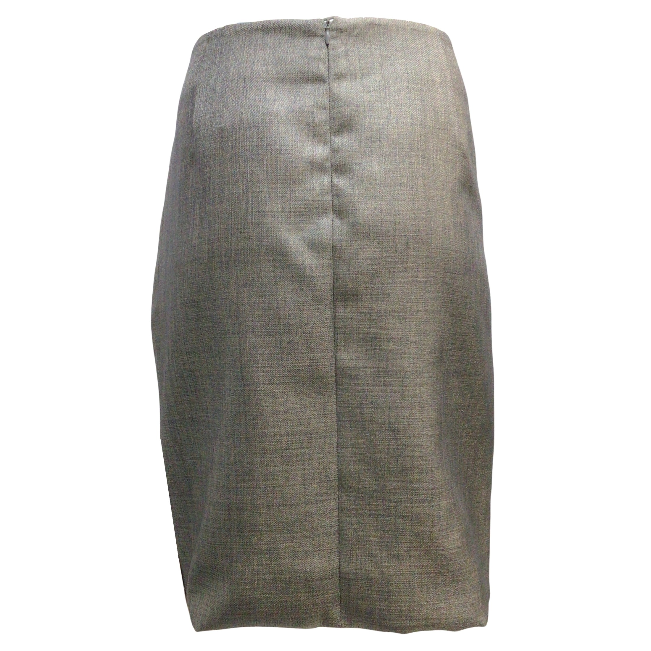 Giorgio Armani Grey Wool Tulip Skirt