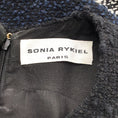 Load image into Gallery viewer, Sonia Rykiel Navy Blue Fringed Trim Sleeveless Boucle Knit Tweed Work/Office Dress
