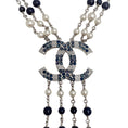 Load image into Gallery viewer, Chanel Pearl And Navy Crystals 2019 Necklace
