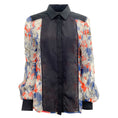 Load image into Gallery viewer, Barbara Bui Black Multi Floral Pleated Front Blouse
