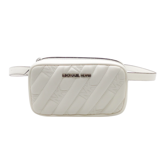 MICHAEL Michael Kors Belted Optic White Faux Leather Cross Body Bag