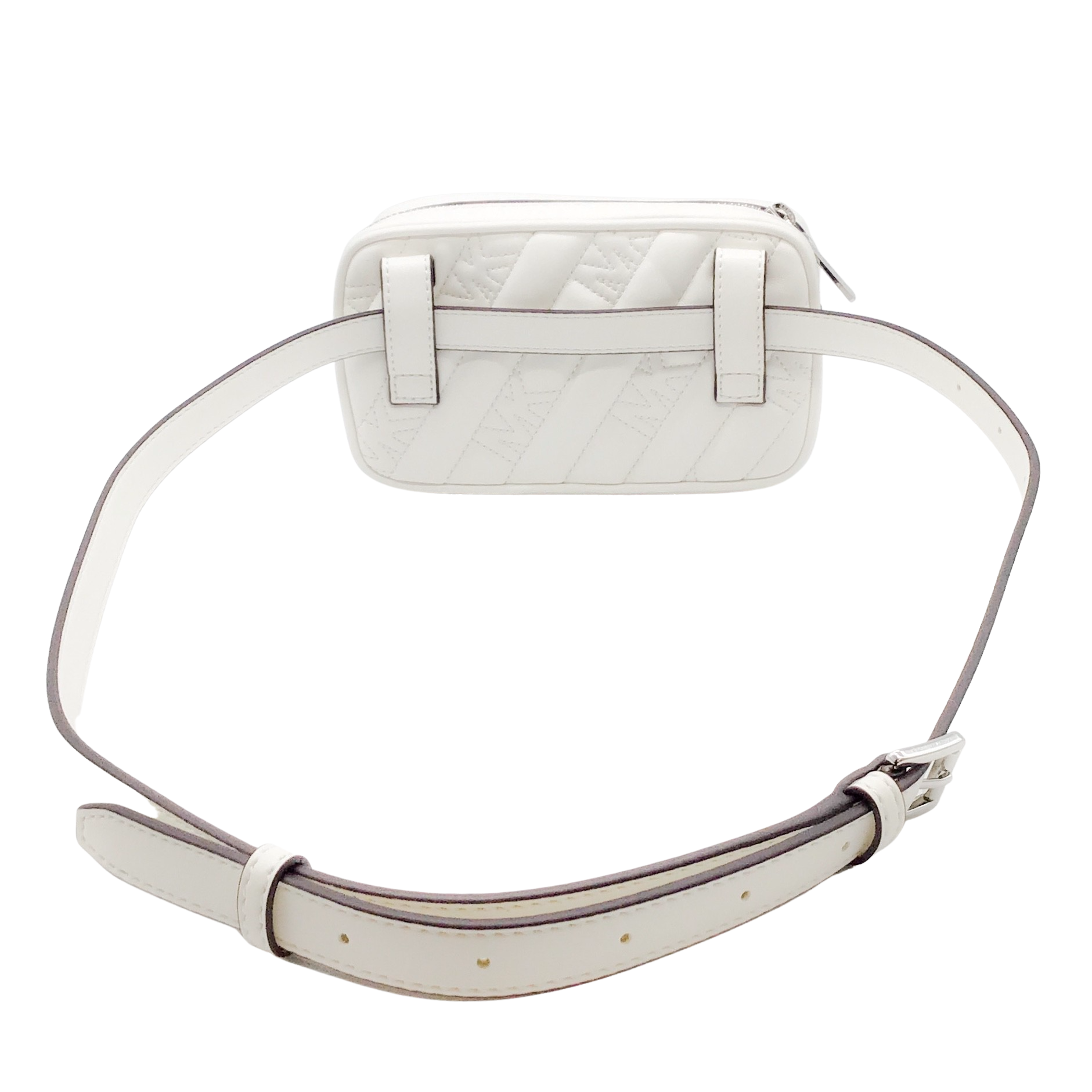 MICHAEL Michael Kors Belted Optic White Faux Leather Cross Body Bag