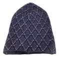 Load image into Gallery viewer, Chanel Navy Blue / White / Black Silver Metallic Detail Cc Logo Knit Embroidered Cashmere Knit Beanie Hat
