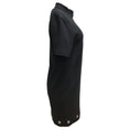 Load image into Gallery viewer, Belstaff Black Grommet Detail Short Sleeved Zip Henley Cocktail Dress
