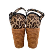 Dolce & Gabbana Brown Leopard Espadrille Wedges