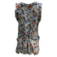 Load image into Gallery viewer, Chloé Grizzled Blue Floral Printed Sleeveless Crepe Blouse
