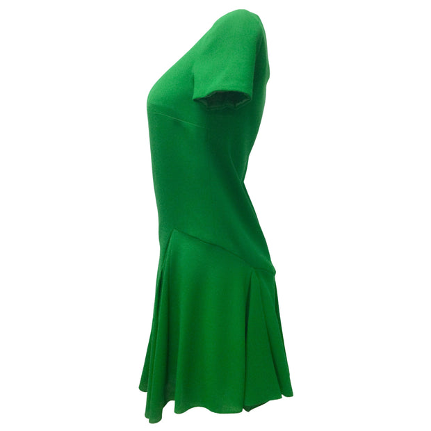 Dior Kelly Green Short Sleeved Silk Lined Cocktail Dress