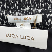 Luca Luca Black / White Kristin Three-quarter Sleeved V-neck Woven Work/Office Dress