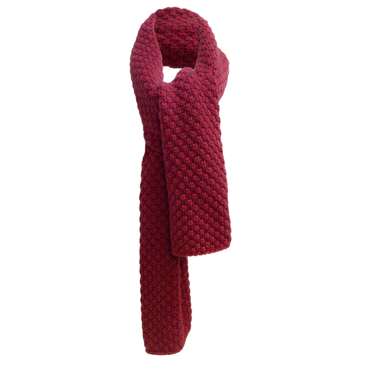 Loro Piana Raspberry Cashmere Woven Knit Long Scarf