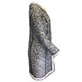 Load image into Gallery viewer, Oscar de la Renta White / Black Lace Overlay Snap Front Boucle Knit Coat
