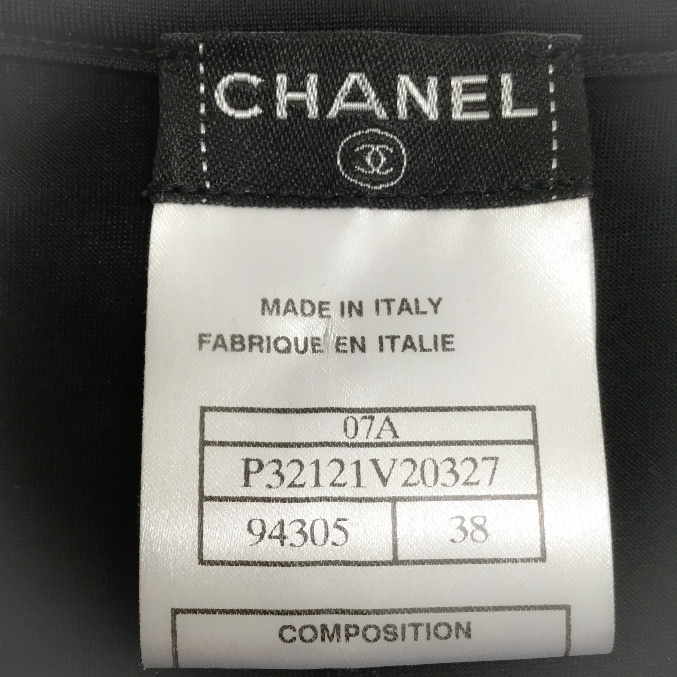 Chanel Black 2007 Silk Chiffon Pleat Blouse