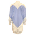 Load image into Gallery viewer, MSGM Blue/White Lace Combo Striped Heart Button-down Top
