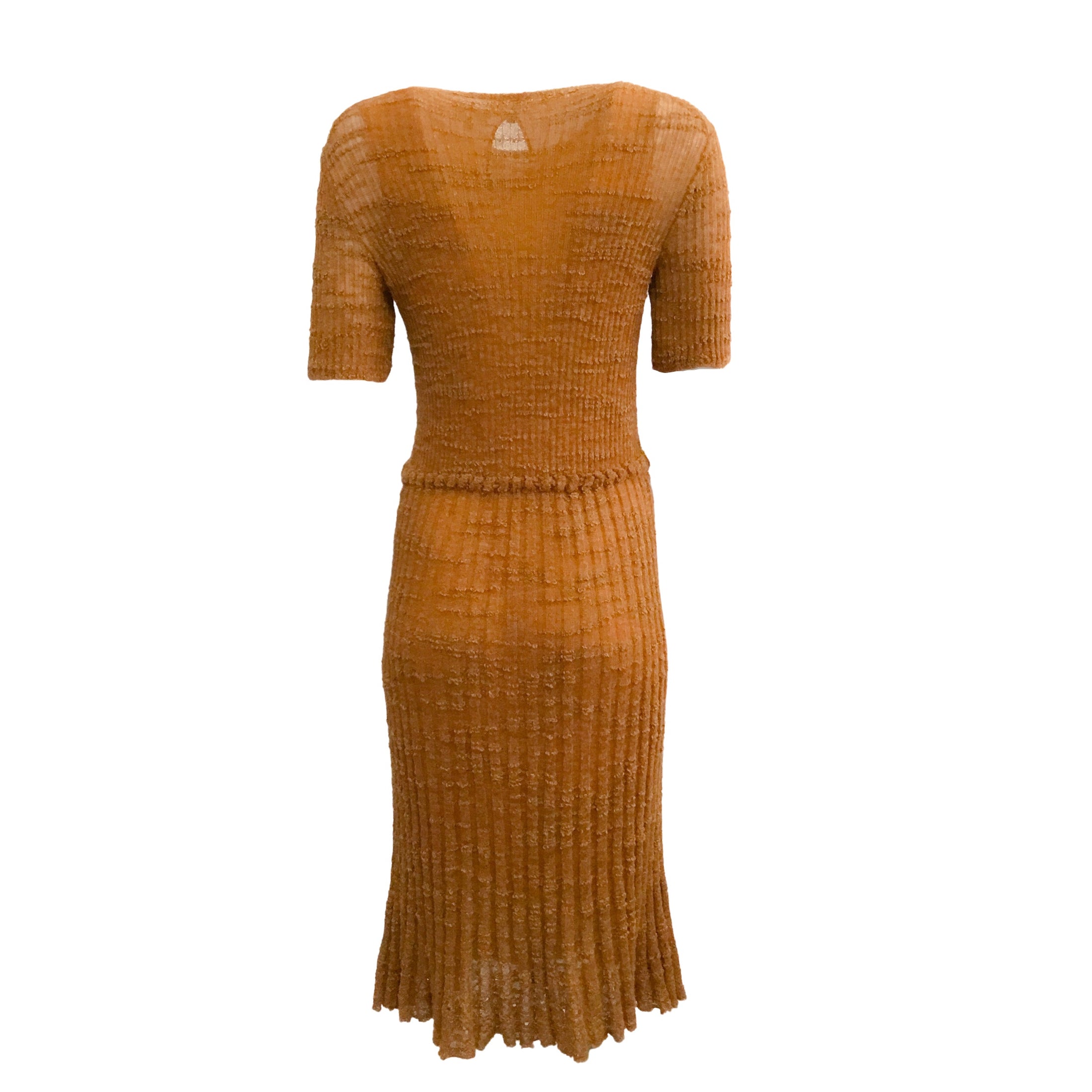 Chanel Marigold Ribbed Knit with Slip Work/Office Dress