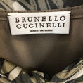 Load image into Gallery viewer, Brunello Cucinelli Olive Green / Grey Printed Short Sleeved Silk Safari Dress
