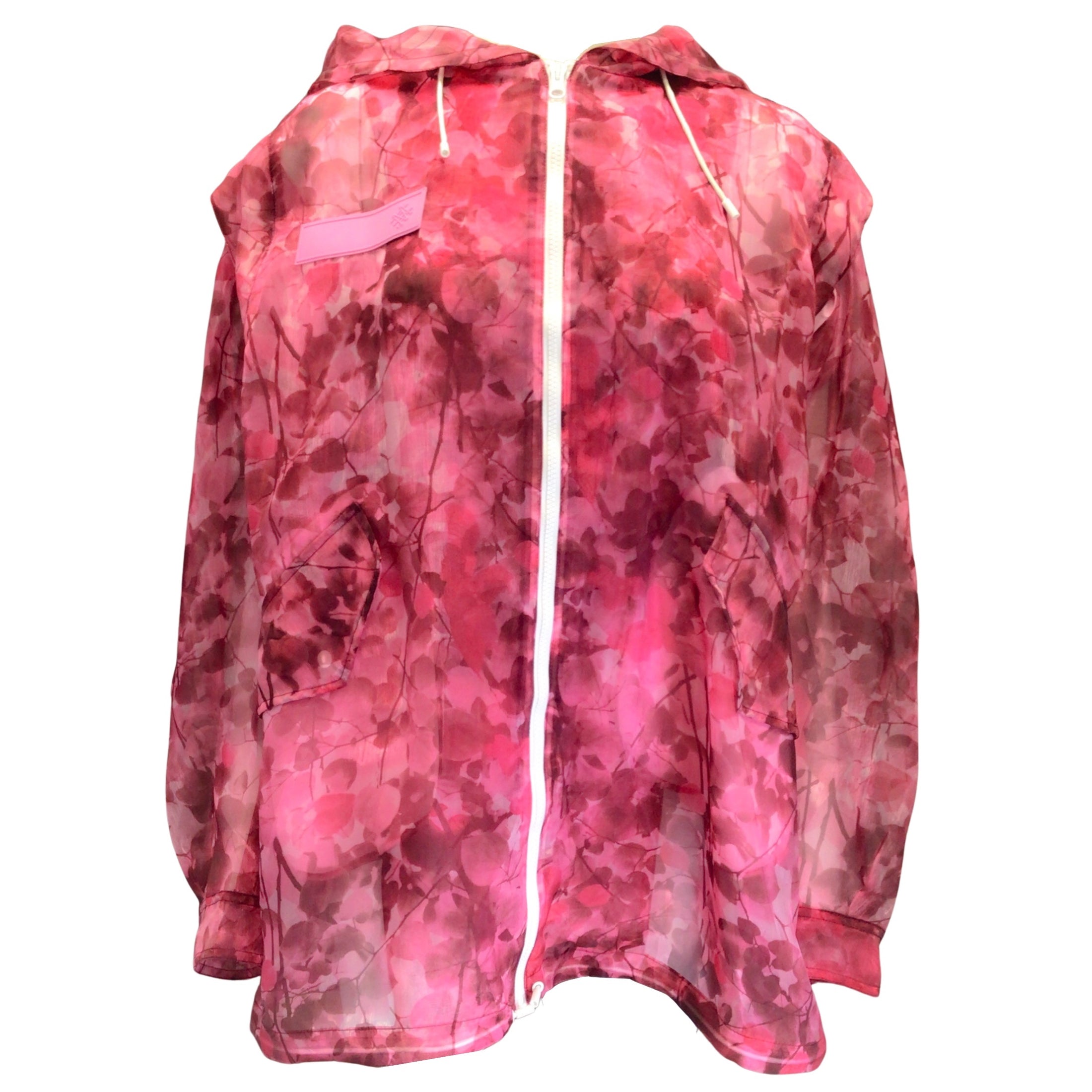 Mr & Mrs Italy Pink Sheer Camo Blossom Hooded Full Zip Parka Jacket