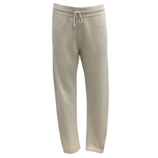 Loro Piana Grey Stella Alpina Sequined Cashmere Knit Drawstring Pants