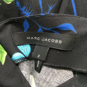Marc Jacobs Black Multicolored Tropical Print Cocktail Dress