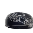 Load image into Gallery viewer, Chanel Black Rhinestone Embellished CC Logo Camellia Wide Enamel Bracelet
