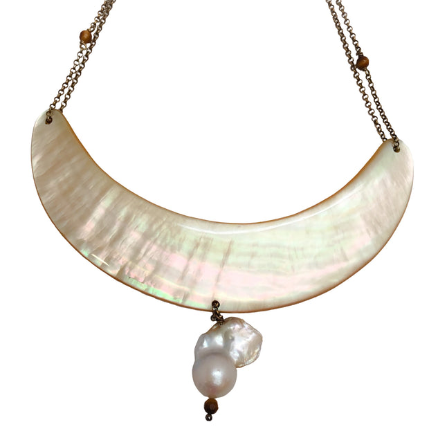 Barbara Harris Gold / Amber Fresh Water Pearl Necklace