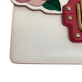 Load image into Gallery viewer, Dolce & Gabbana Pink Roses Lucia Ivory Lizard Skin Leather Shoulder Bag
