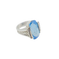 Load image into Gallery viewer, David Yurman Blue Topaz and Diamonds Sterling Ring
