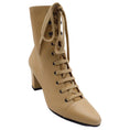 Load image into Gallery viewer, Michel Vivien Beige Addison Lace Up Boots/Booties
