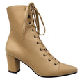 Load image into Gallery viewer, Michel Vivien Beige Addison Lace Up Boots/Booties
