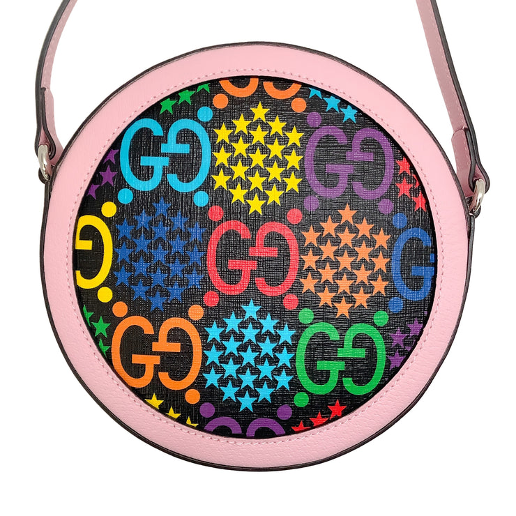 Gucci Psychedelic Round Pink Multi Leather Cross Body Bag