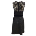 Load image into Gallery viewer, Monique Lhuillier Black Metallic Velvet Belted Sleeveless Lace Lurex Cocktail Dress
