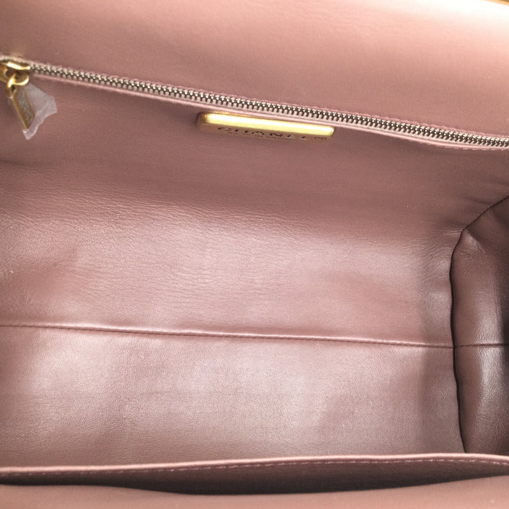 Chanel Bowling 2016 Retro Donna Large Mauve Python Skin Leather Shoulder Bag