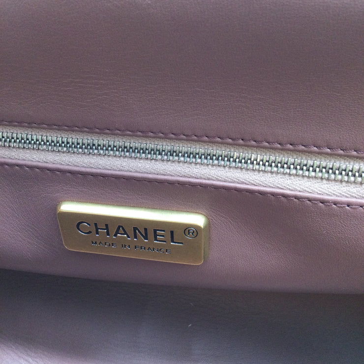 Chanel Bowling 2016 Retro Donna Large Mauve Python Skin Leather Shoulder Bag