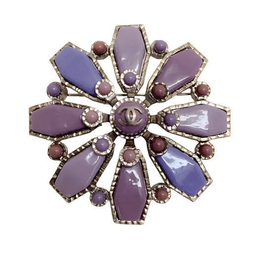 Chanel Purple Multi / Silver Spring 2004 Brooch