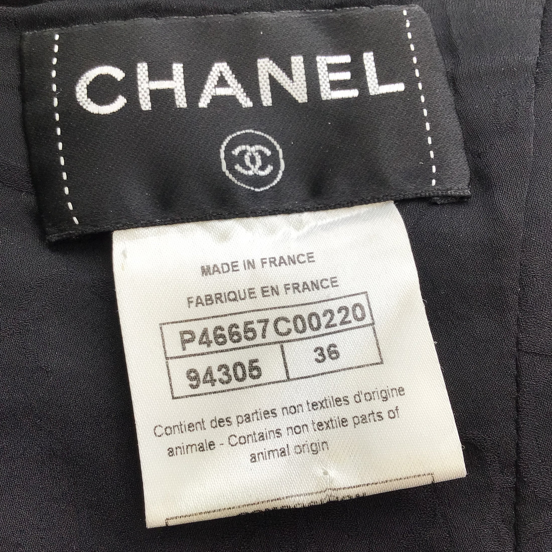 Chanel Black Long Sleeved Lambskin Leather Dress