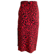 N°21 Red/Black Leopard Print Lace Slit Skirt