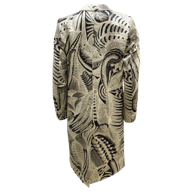 Dries van Noten Black and Ivory Embroidered Coat